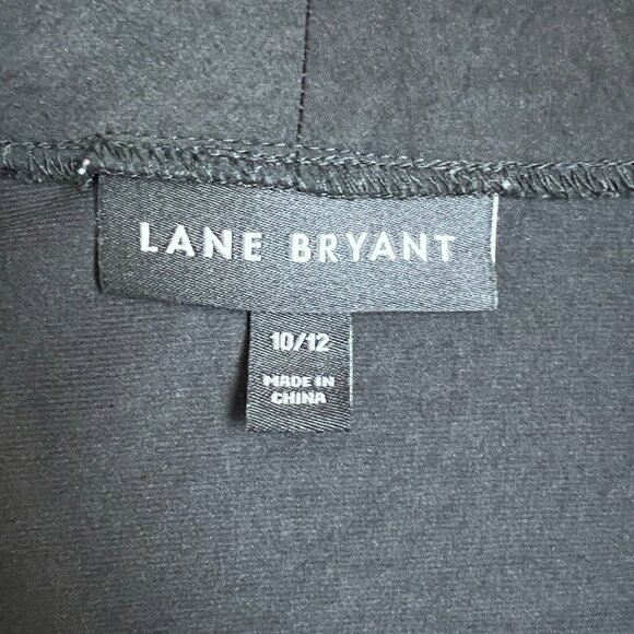 𝅺Lane Bryant Blouse Womens 10/12 Black Long Sleeve Faux Wrap V-Neck‎ Top - Picture 9 of 12